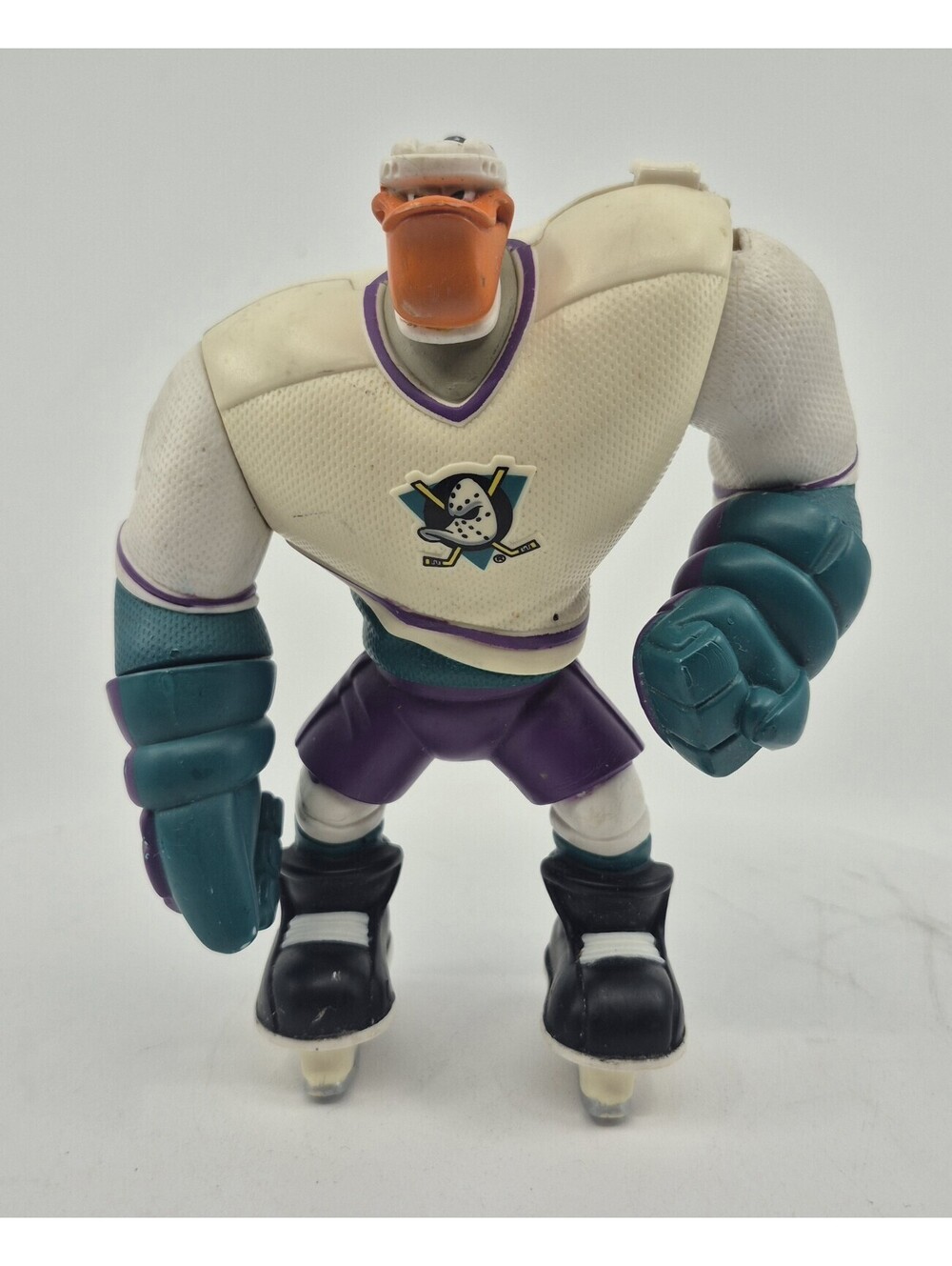 Vintage 1996 Disney Mighty Ducks Bodycheck Grin 6” Hockey Action Figure Mattel